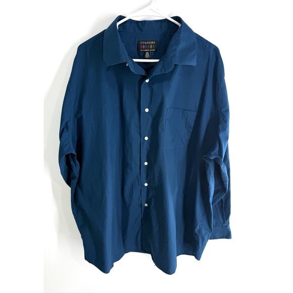 ALEXANDER JULIAN COLOURS Shirt Blue Long Sleeves Button Down Men's 2XL 18/18.5 - Picture 1 of 6